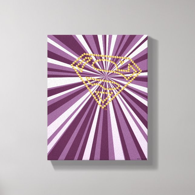 Supergirl bestickt S-Shield Leinwanddruck (Vorderseite)