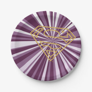 Supergirl bestickt S-Shield Pappteller