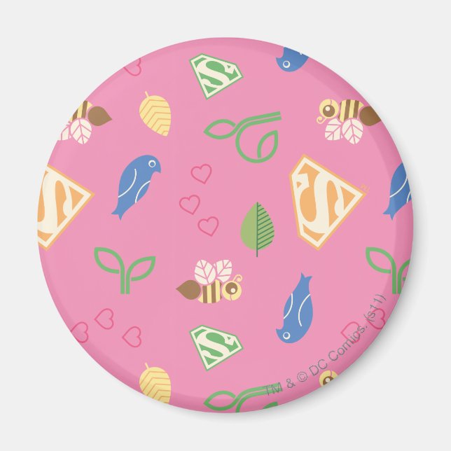 Supergirl Birds & Bees Pink Magnet (Vorne)