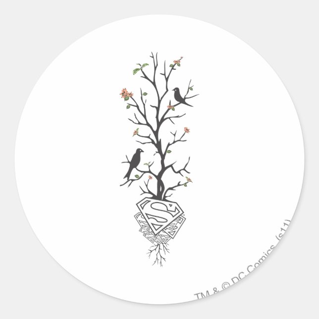 Supergirl Birds in the Tree Runder Aufkleber (Vorderseite)