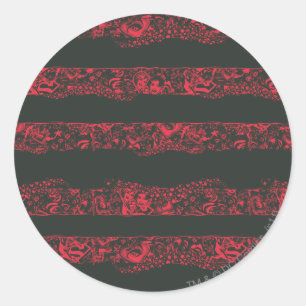 Supergirl Black and Red Line Pattern Runder Aufkleber
