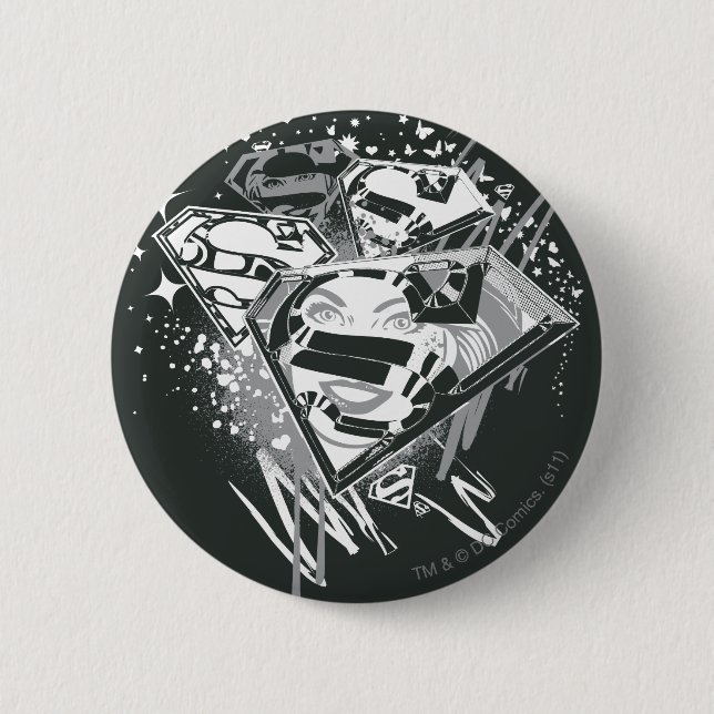 Supergirl Black and White Button (Vorderseite)
