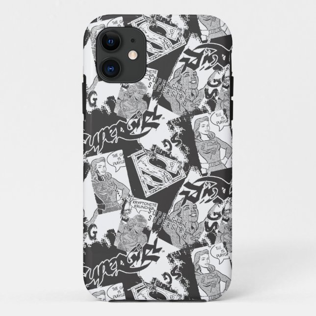 Supergirl Black and White Collage 2 Case-Mate iPhone Hülle (Rückseite)