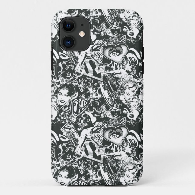 Supergirl Black and White Collage Case-Mate iPhone Hülle (Rückseite)