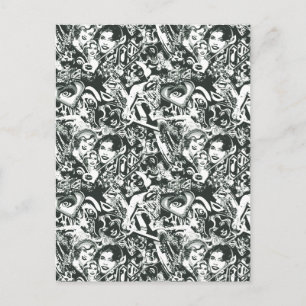 Supergirl Black and White Collage Postkarte
