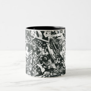 Supergirl Black and White Collage Zweifarbige Tasse