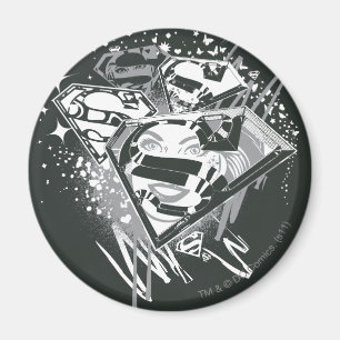 Supergirl Black and White Magnet