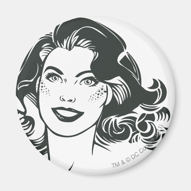 Supergirl Black and White Zeichn 2 Magnet (Vorne)
