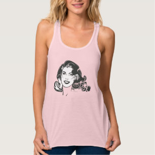 Supergirl Black and White Zeichn 2 Tank Top