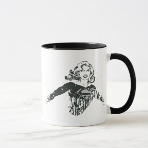 Supergirl Black and White Zeichnend 1 Tasse