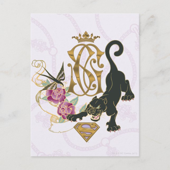 Supergirl Black Panther Postkarte (Vorderseite)