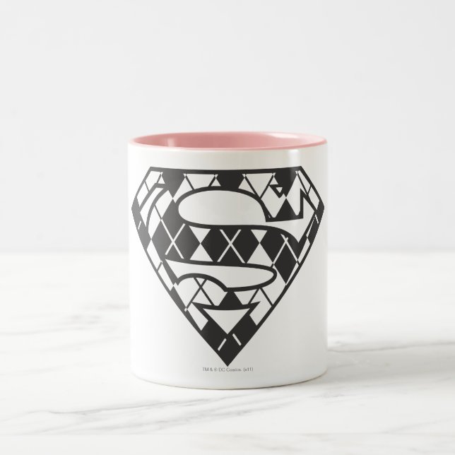 Supergirl Black Raute Logo Zweifarbige Tasse (Mittel)