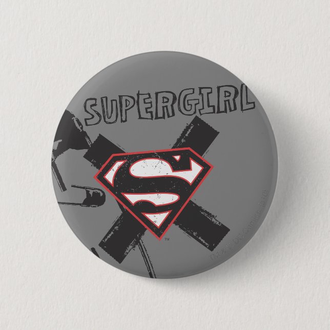 Supergirl Black Safety Buttone Button (Vorderseite)