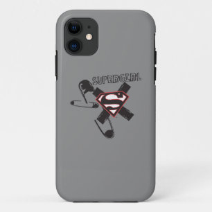 Supergirl Black Safety Buttone Case-Mate iPhone Hülle