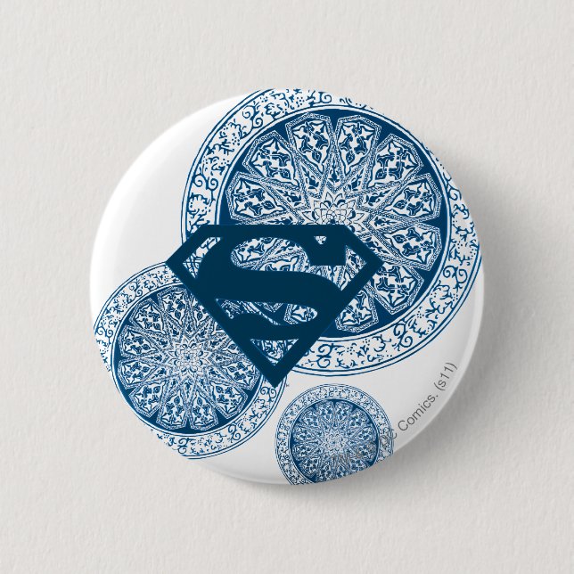 Supergirl Blue Circle Design Button (Vorderseite)