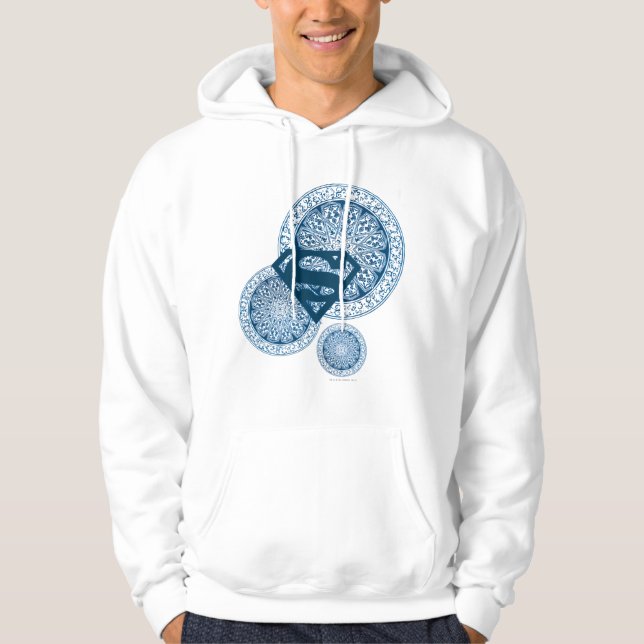 Supergirl Blue Circle Design Hoodie (Vorderseite)