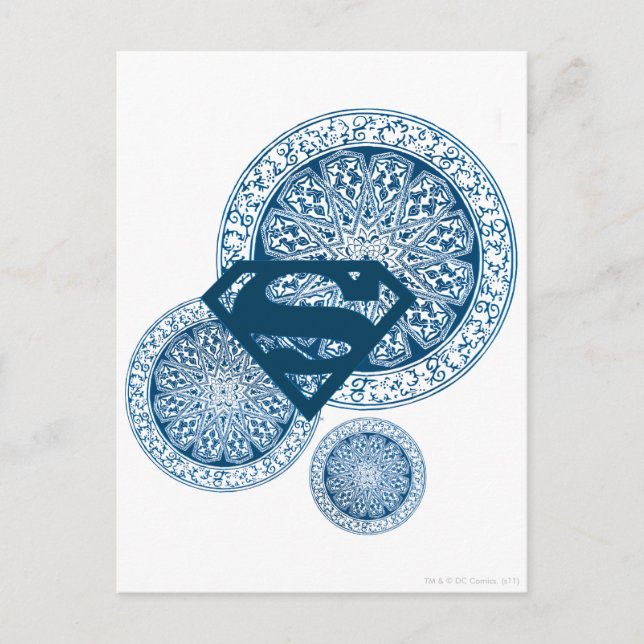 Supergirl Blue Circle Design Postkarte (Vorderseite)