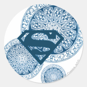 Supergirl Blue Circle Design Runder Aufkleber