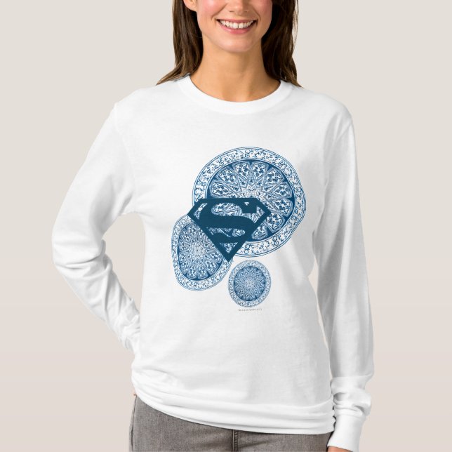 Supergirl Blue Circle Design T-Shirt (Vorderseite)