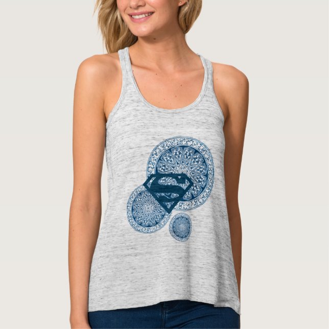 Supergirl Blue Circle Design Tank Top (Vorderseite)