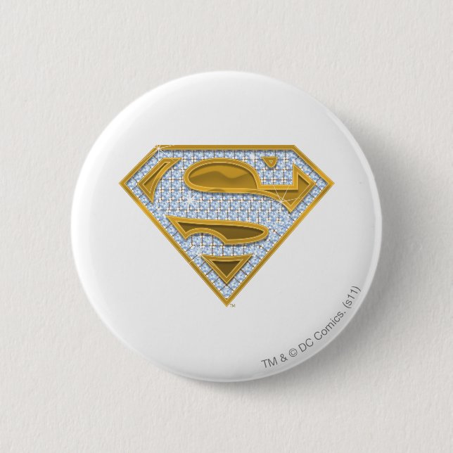 Supergirl Blue Jewels Button (Vorderseite)
