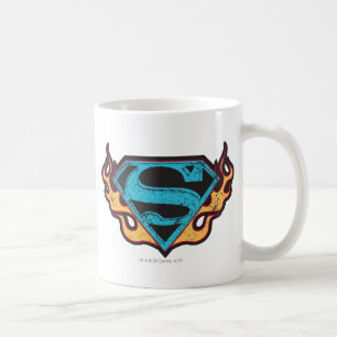 Supergirl Blue Logo with Flames Tasse