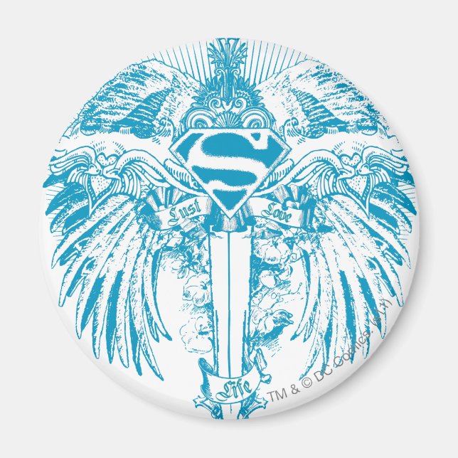 Supergirl Blue Wings Magnet (Vorne)