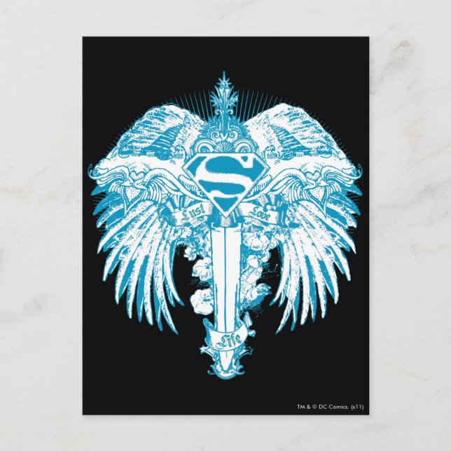 Supergirl Blue Wings Postkarte (Vorderseite)