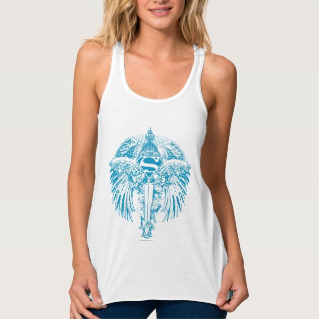Supergirl Blue Wings Tank Top (Vorderseite)
