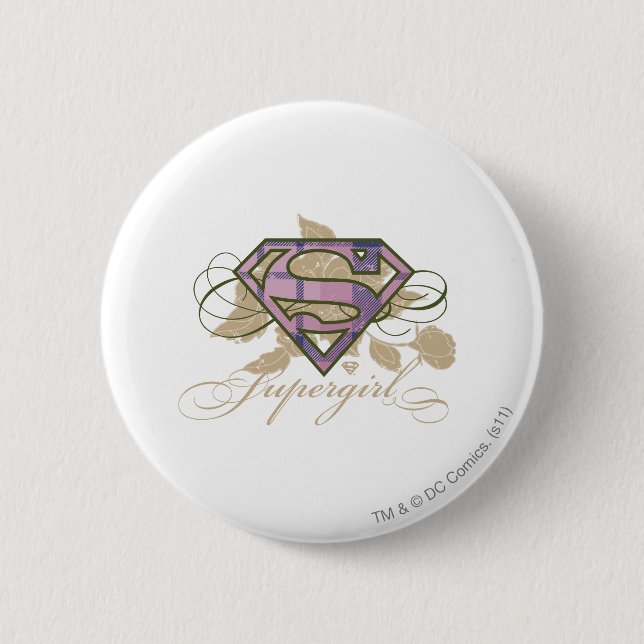 Supergirl-Blume Button (Vorderseite)