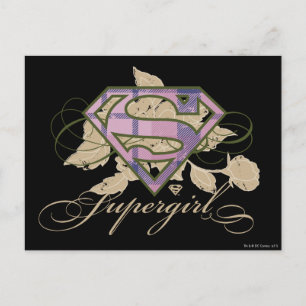 Supergirl Blumen Postkarte