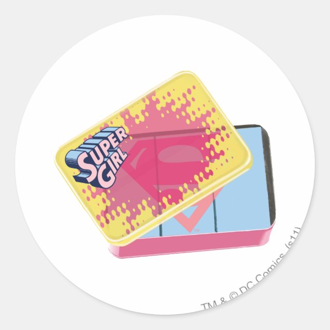 Supergirl Box Runder Aufkleber (Vorderseite)