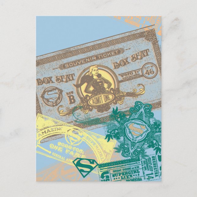 Supergirl Box Seat Blue Postkarte (Vorderseite)