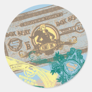 Supergirl Box Seat Blue Runder Aufkleber