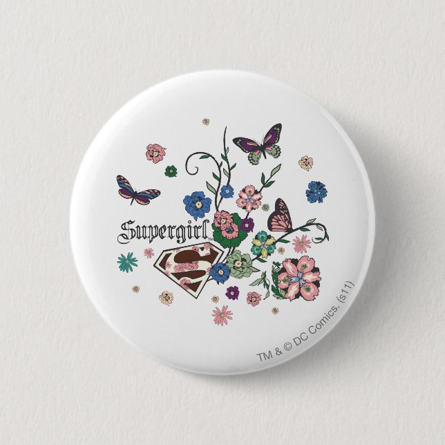 Supergirl Butterflies Button (Vorderseite)