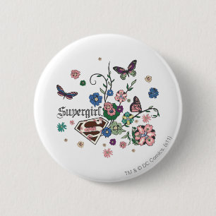 Supergirl Butterflies Button