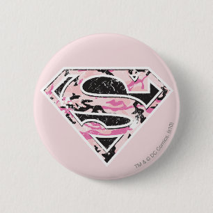 Supergirl Camouflage Logo Button