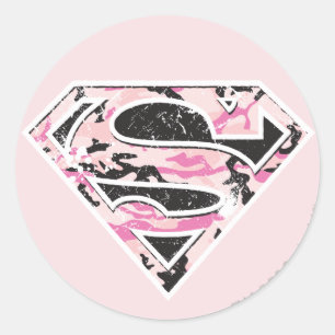 Supergirl Camouflage Logo Runder Aufkleber