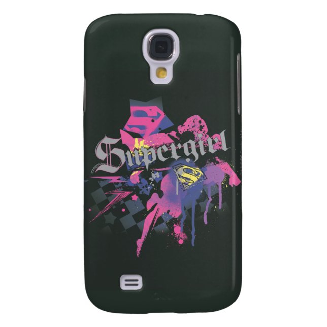Supergirl Checkered Spritzer Case-Mate Samsung Galaxy Hülle (Rückseite)