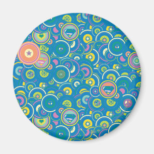 Supergirl Circle Blue Muster Magnet