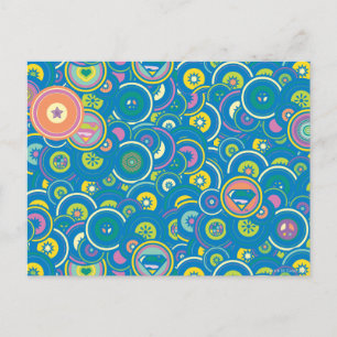 Supergirl Circle Blue Muster Postkarte