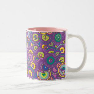 Supergirl Circle Purple Pattern Zweifarbige Tasse