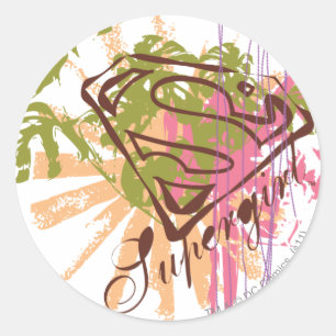 Supergirl Color Splash Runder Aufkleber