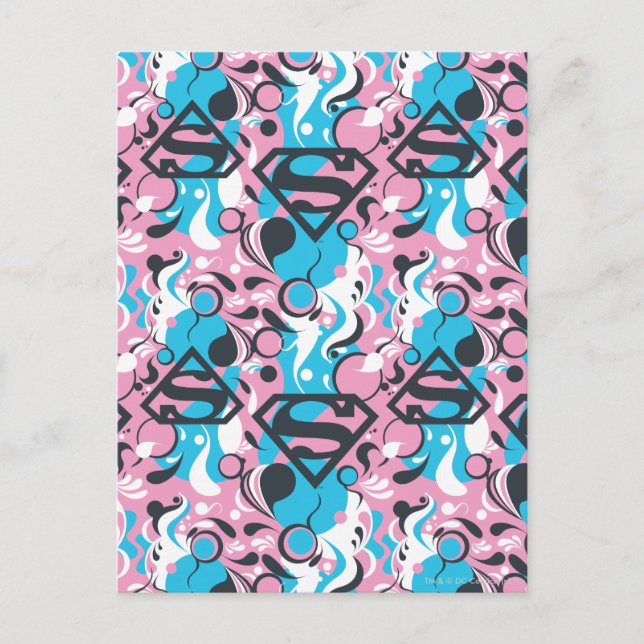 Supergirl Color Splash Swirls Pattern 7 Postkarte (Vorderseite)