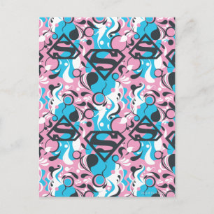 Supergirl Color Splash Swirls Pattern 7 Postkarte