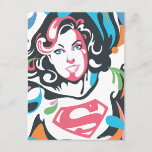 Supergirl Color Splash Wirbel 3 Postkarte