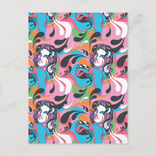 Supergirl Color Splash Wirbel Muster 2 Postkarte