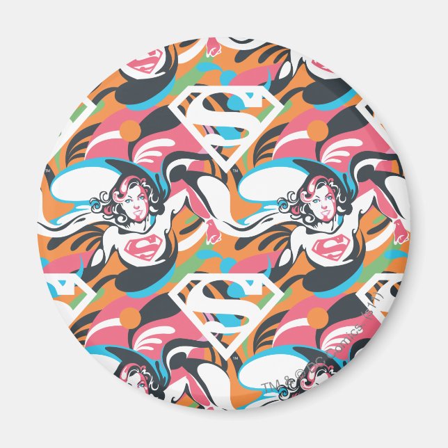 Supergirl Color Splash Wirbel Muster 4 Magnet (Vorne)