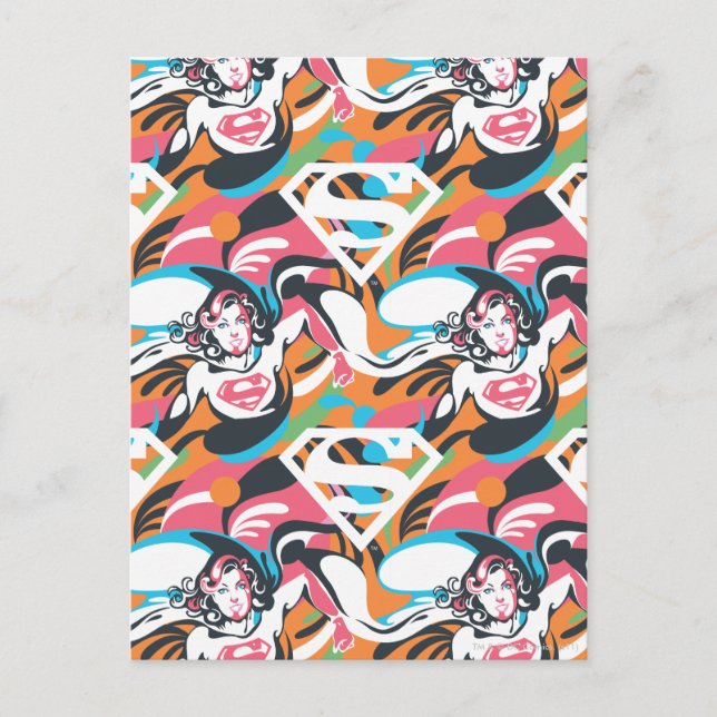 Supergirl Color Splash Wirbel Muster 4 Postkarte (Vorderseite)