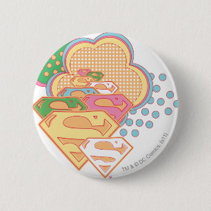 Supergirl Colorful Cloud Logo Button